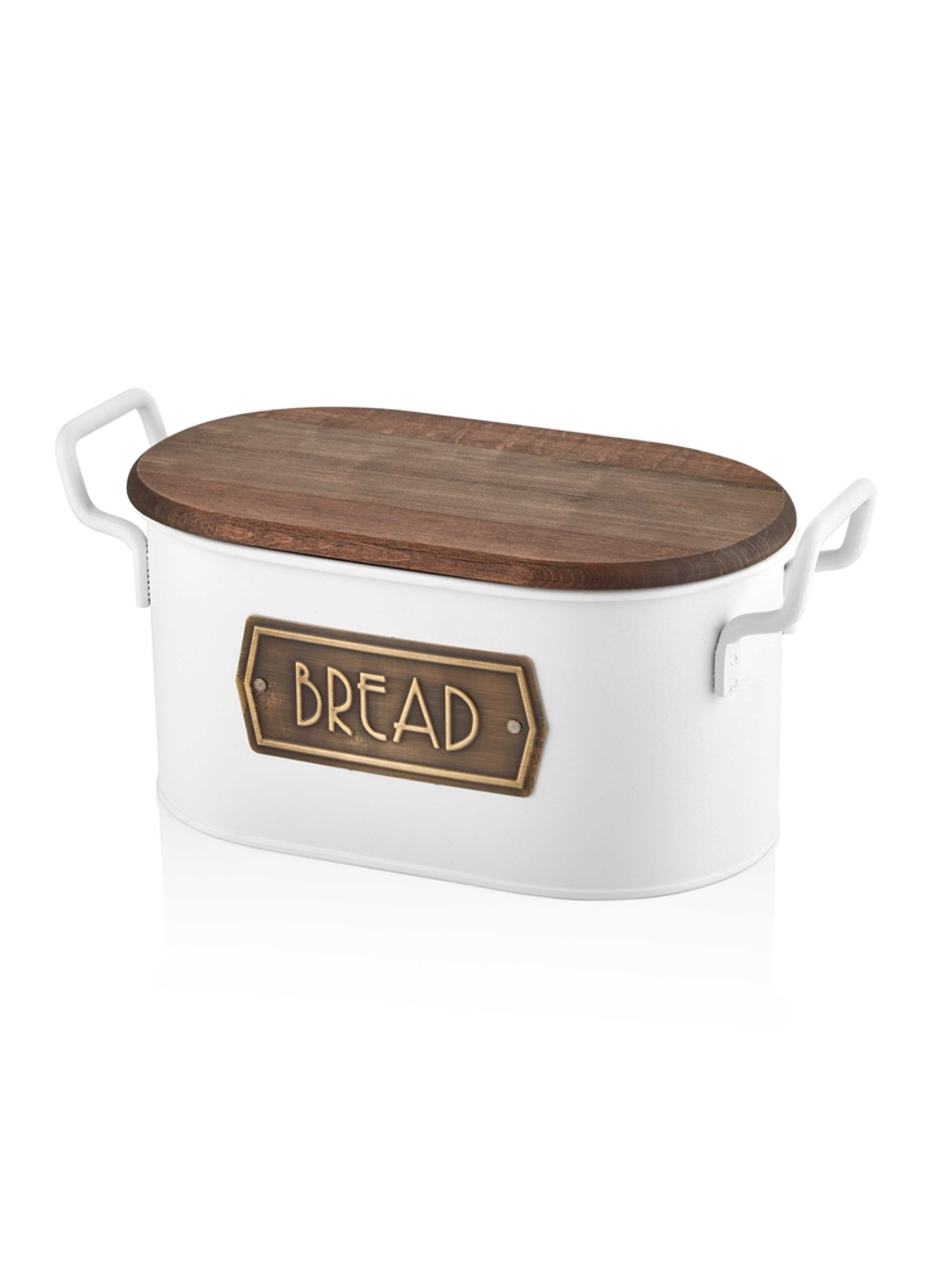 Galvanised Steel White Bread Bin